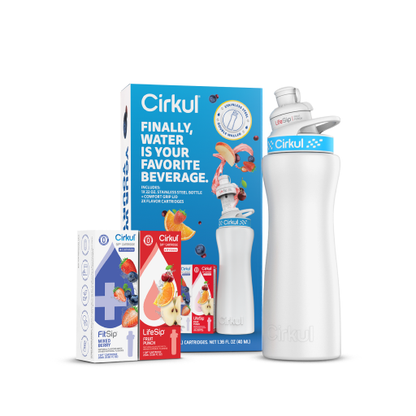 22oz. White Stainless Steel Bottle Starter Kit